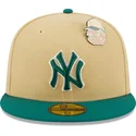 gorra-plana-beige-y-verde-ajustada-59fifty-the-elements-earth-pin-de-new-york-yankees-mlb-de-new-era