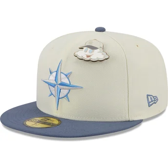 Szara i niebieska dopasowana czapka z daszkiem 59FIFTY The Elements Air Pin Seattle Mariners MLB od New Era