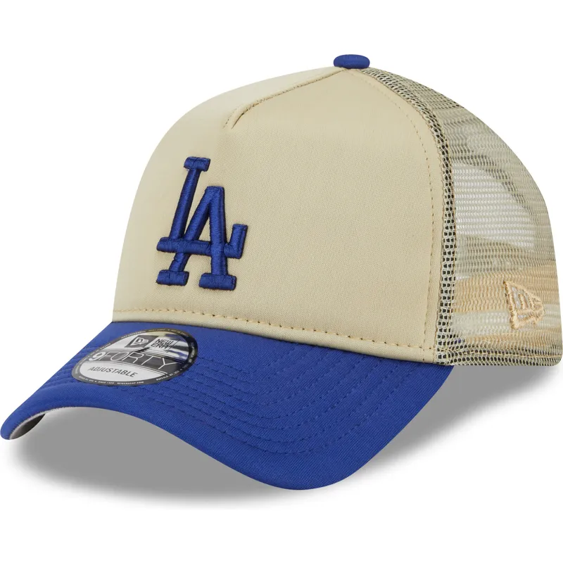 mutzen-gebogen-beige-snapback-9forty-a-frame-all-day-der-los-angeles-dodgers-mlb-von-new-era