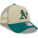 beige-grune-9forty-a-frame-all-day-trucker-kappe-von-oakland-athletics-mlb-von-new-era