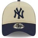 mutzen-gebogen-beige-snapback-9forty-a-frame-all-day-der-new-york-yankees-mlb-von-new-era