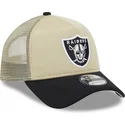 mutzen-gebogen-beige-snapback-9forty-a-frame-all-day-der-las-vegas-raiders-nfl-von-new-era