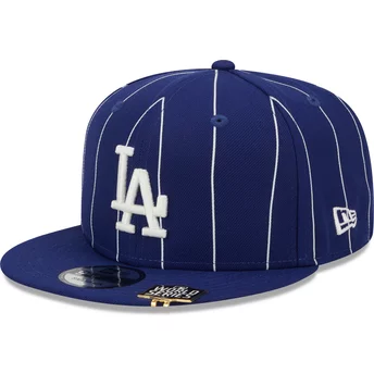 New Era Flat Brim 9FIFTY Pinstripe Visor Clip Los Angeles Dodgers MLB Blue Snapback Cap