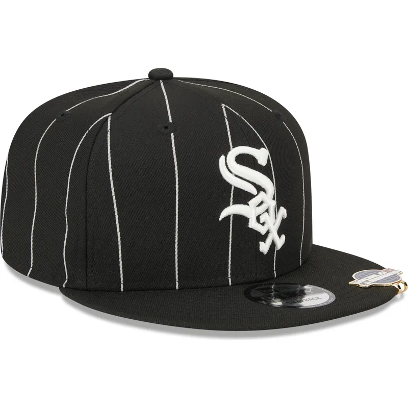mutzen-flach-schwarz-snapback-9fifty-pinstripe-visor-clip-der-chicago-white-sox-mlb-von-new-era