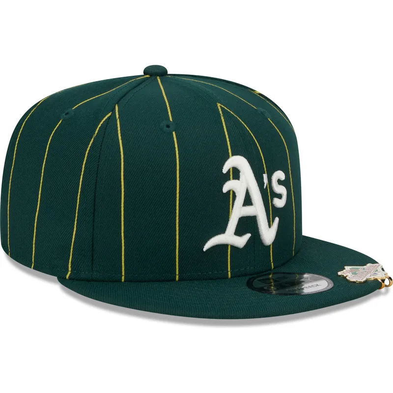 zielona-plaska-czapka-snapback-9fifty-pinstripe-visor-clip-oakland-athletics-mlb-new-era