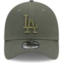 casquette-courbee-verte-ajustee-avec-logo-vert-39thirty-league-essential-los-angeles-dodgers-mlb-new-era