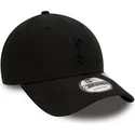 casquette-courbee-noire-ajustable-avec-logo-noir-9forty-repreve-tottenham-hotspur-football-club-premier-league-new-era