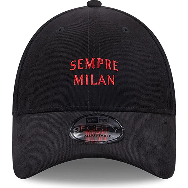 mutzen-gebogen-schwarz-verstellbares-band-sempre-milan-9forty-needle-cord-der-ac-milan-serie-a-von-new-era mutzen-gebogen-schwarz-verstellbares-band-sempre-milan-9forty-needle-cord-der-ac-milan-serie-a-von-new-era