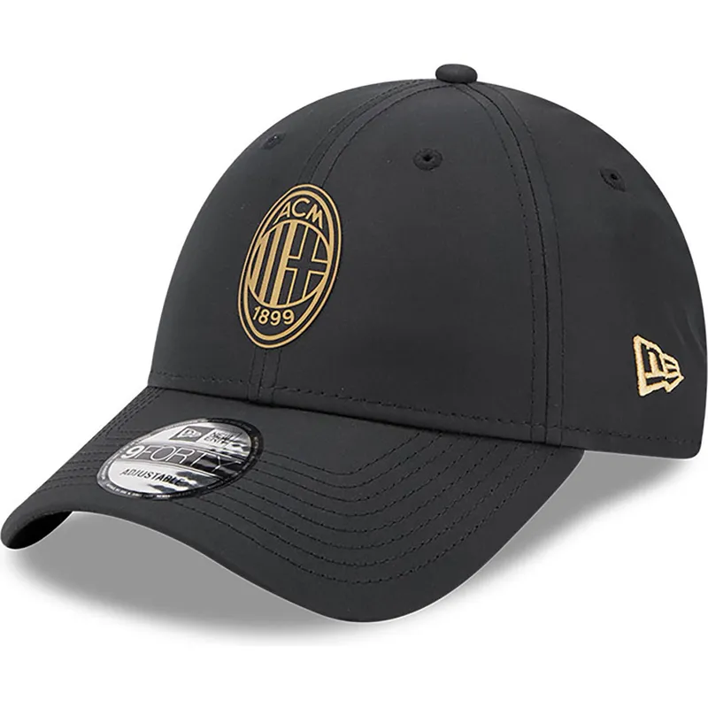 schwarze-verstellbare-curved-cap-mit-goldenem-logo-9forty-von-ac-milan-serie-a-von-new-era