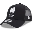 casquette-trucker-noire-a-frame-monochrome-french-rugby-federation-ffr-new-era