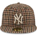 mutzen-flach-braun-angepasst-59fifty-harris-tweed-der-new-york-yankees-mlb-von-new-era