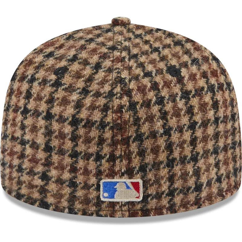 mutzen-flach-braun-angepasst-59fifty-harris-tweed-der-new-york-yankees-mlb-von-new-era