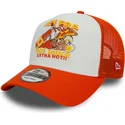 casquette-trucker-blanche-et-orange-hot-sauce-a-frame-food-new-era