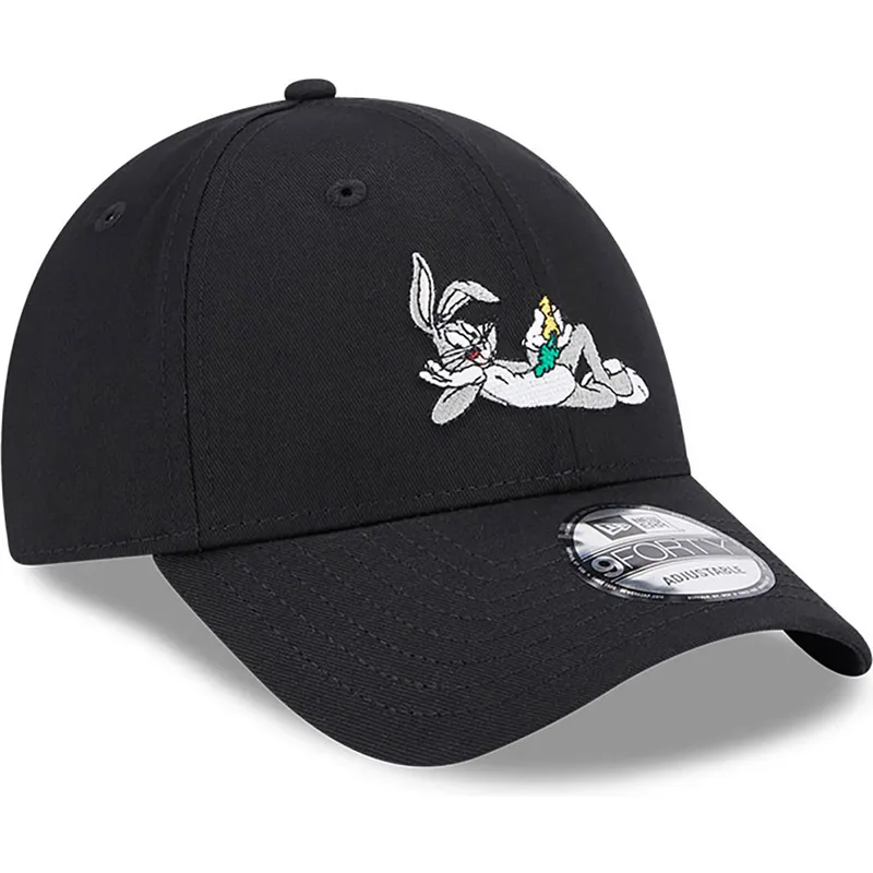mutzen-gebogen-schwarz-verstellbares-band-9forty-der-bugs-bunny-looney-tunes-von-new-era