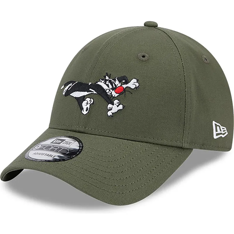 mutzen-gebogen-grun-verstellbares-band-9forty-der-silvestre-looney-tunes-von-new-era