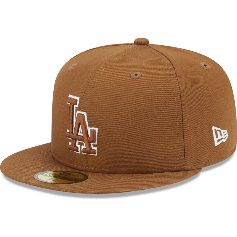 mutzen-flach-braun-angepasst-59fifty-team-outline-der-los-angeles-dodgers-mlb-von-new-era