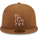 mutzen-flach-braun-angepasst-59fifty-team-outline-der-los-angeles-dodgers-mlb-von-new-era
