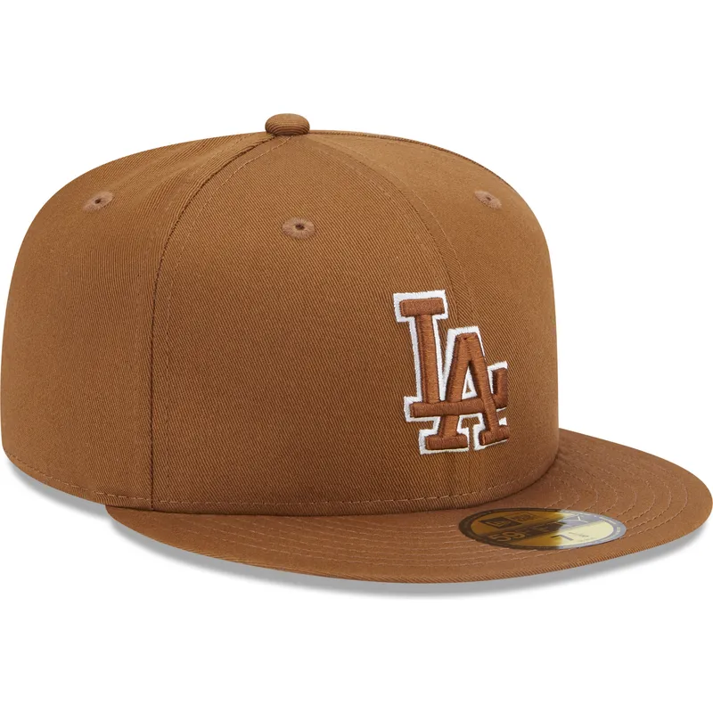mutzen-flach-braun-angepasst-59fifty-team-outline-der-los-angeles-dodgers-mlb-von-new-era