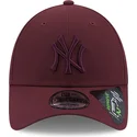 new-era-curved-brim-maroon-logo-9forty-repreve-new-york-yankees-mlb-maroon-adjustable-cap