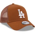 casquette-trucker-marron-a-frame-league-essential-los-angeles-dodgers-mlb-new-era