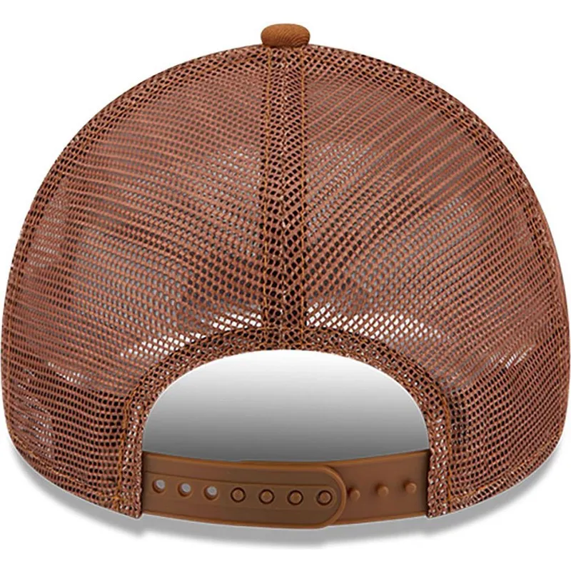 mutzen-gebogen-braun-snapback-a-frame-league-essential-der-los-angeles-dodgers-mlb-von-new-era