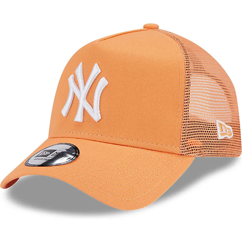mutzen-gebogen-orange-snapback-a-frame-league-essential-der-new-york-yankees-mlb-von-new-era
