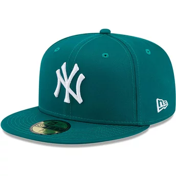 Casquette plate verte ajustée 59FIFTY League Essential New York Yankees MLB New Era