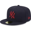 gorra-plana-azul-marino-ajustada-con-logo-rojo-59fifty-league-essential-de-new-york-yankees-mlb-de-new-era