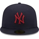 mutzen-flach-marineblau-angepasst-59fifty-league-essential-der-new-york-yankees-mlb-von-new-era