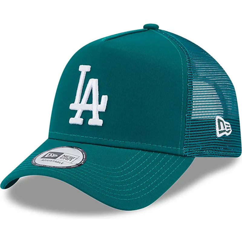 mutzen-gebogen-grun-snapback-a-frame-league-essential-der-los-angeles-dodgers-mlb-von-new-era