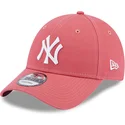 mutzen-gebogen-rosa-verstellbares-band-claro-9forty-league-essential-der-new-york-yankees-mlb-von-new-era