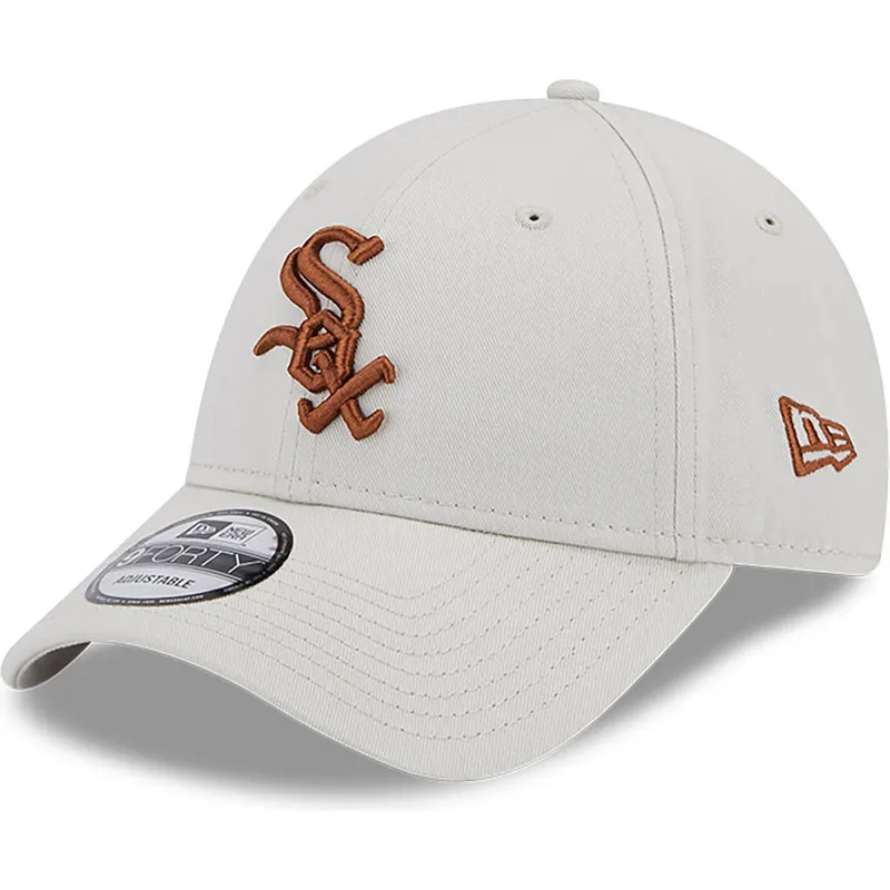 mutzen-gebogen-beige-verstellbares-band-marron-9forty-league-essential-der-chicago-white-sox-mlb-von-new-era