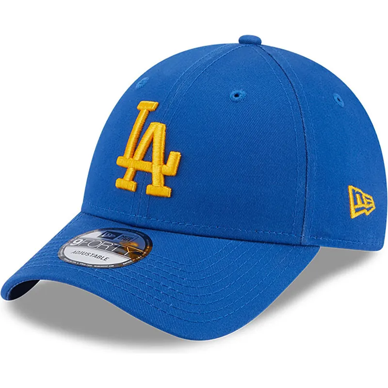 mutzen-gebogen-blau-verstellbares-band-9forty-league-essential-der-los-angeles-dodgers-mlb-von-new-era
