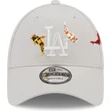 casquette-courbee-beige-ajustable-9forty-koi-fish-los-angeles-dodgers-mlb-new-era