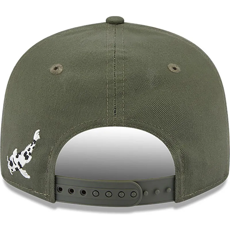 mutzen-flach-grun-snapback-9fifty-koi-fish-der-los-angeles-dodgers-mlb-von-new-era