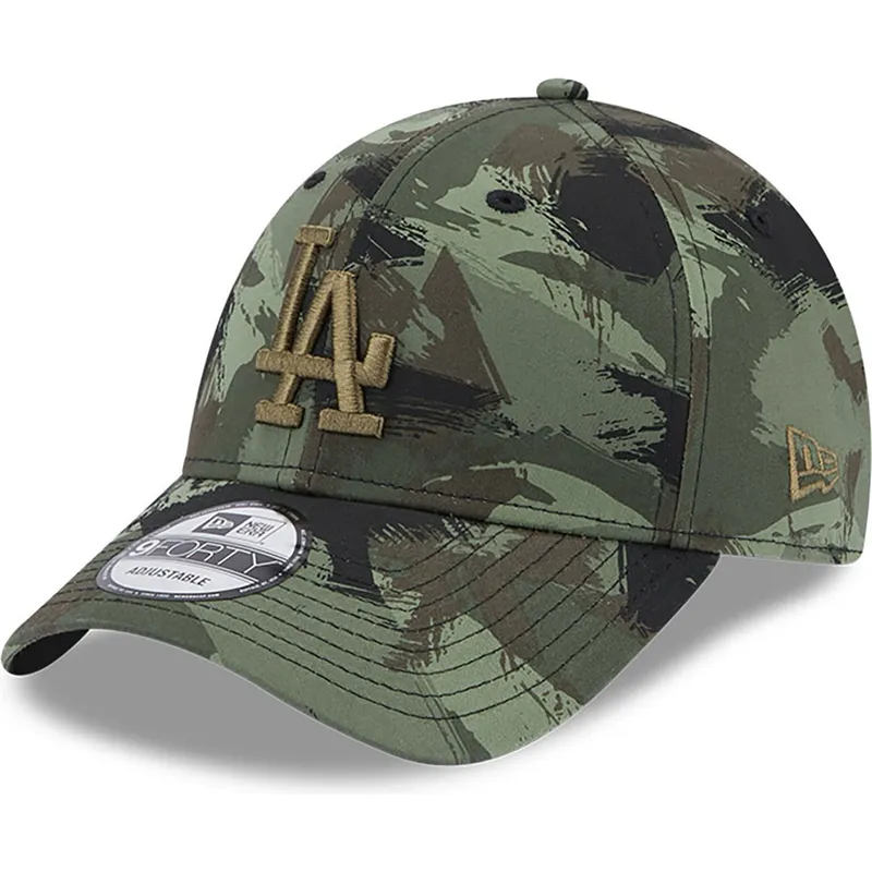 mutzen-gebogen-tarnung-verstellbares-band-9forty-all-over-print-painted-der-los-angeles-dodgers-mlb-von-new-era