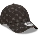 schwarze-verstellbare-curved-cap-9forty-monogram-der-new-york-yankees-mlb-von-new-era