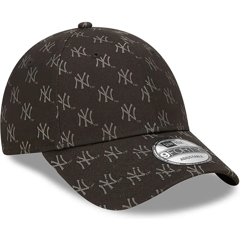 schwarze-verstellbare-curved-cap-9forty-monogram-der-new-york-yankees-mlb-von-new-era