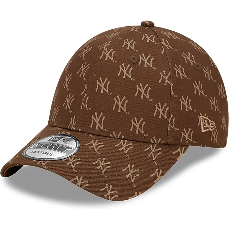 mutzen-gebogen-braun-verstellbares-band-9forty-monogram-der-new-york-yankees-mlb-von-new-era