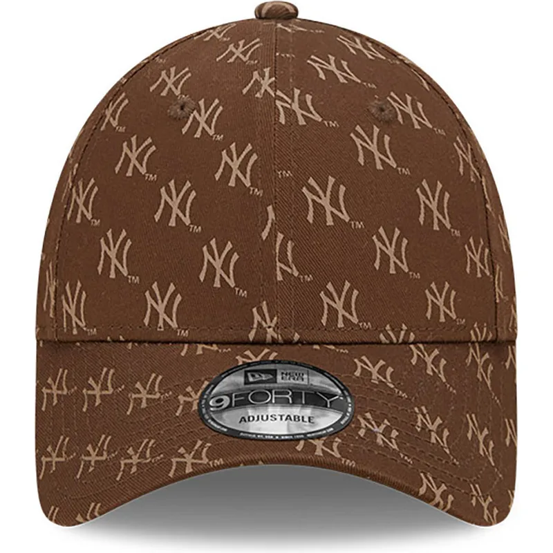 mutzen-gebogen-braun-verstellbares-band-9forty-monogram-der-new-york-yankees-mlb-von-new-era