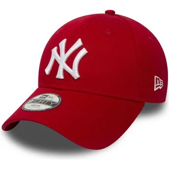 new-era-curved-brim-youth-9forty-essential-new-york-yankees-mlb-red-adjustable-cap