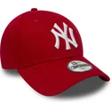 new-era-curved-brim-youth-9forty-essential-new-york-yankees-mlb-red-adjustable-cap