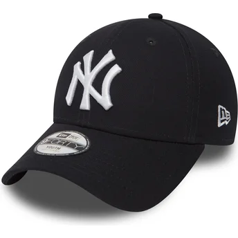 new-era-curved-brim-youth-9forty-essential-new-york-yankees-mlb-navy-blue-adjustable-cap