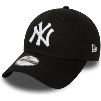 New Era New York Yankees MLB 9FORTY Essential justerbar svart böjd keps för barn