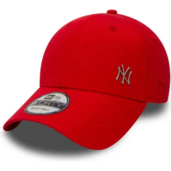 New Era Curved Brim 9FORTY Flawless Logo New York Yankees MLB Red Adjustable Cap