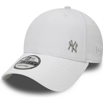 new-era-curved-brim-9forty-flawless-logo-new-york-yankees-mlb-adjustable-cap-weiss