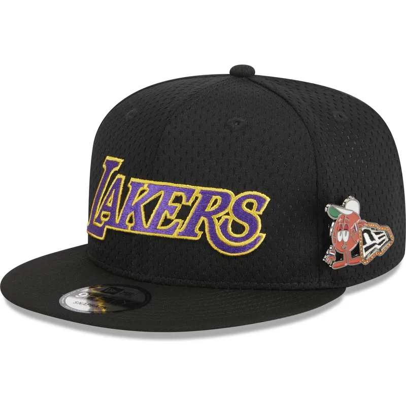 czarna-plaska-czapka-snapback-9fifty-post-up-pin-los-angeles-lakers-nba-new-era