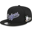cappello-snapback-piatto-nero-9fifty-post-up-pin-los-angeles-dodgers-mlb-di-new-era