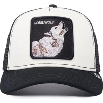 trucker-cap-weiss-und-schwarz-wolf-the-lone-wolf-the-farm-von-goorin-bros