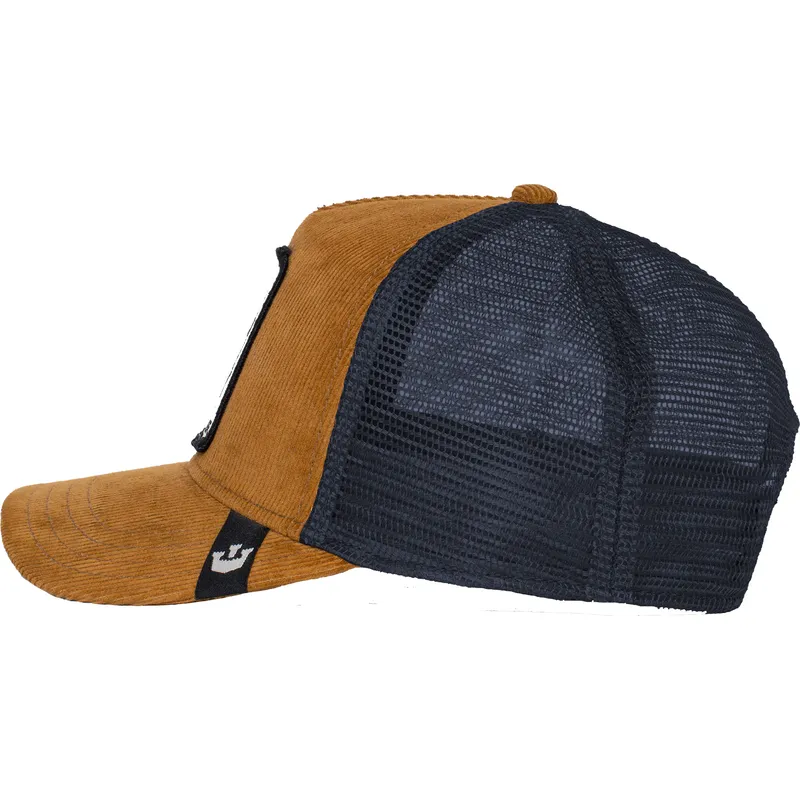 trucker-cap-braun-und-marineblau-panther-panther-panthuroy-corduroy-the-farm-von-goorin-bros